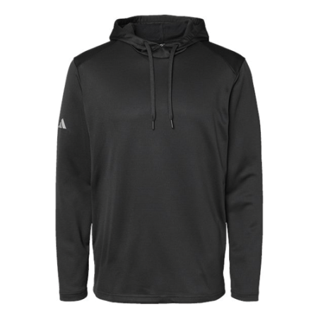Adidas - Textured Mixed Media Hooded Sweatshirt